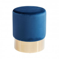 Hocker stof blauw Messing Ø35cm