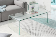 Hoge kwaliteit set van 2 glazen salontafel FANTOME 100 cm transparant