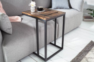 Industriële bijzettafel SCANDINAVIA 43cm acaciahout met tablethouder