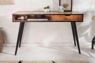 Industriële console tafel of bureau tafel INDUSTRIAL 120cm Mango met zwarte poten