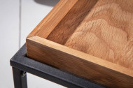 Industriële salontafel ELEMENTS 60 cm naturel eiken afneembaar blad