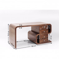 Kare design Bureau walnoothout 150x70cm van meubelontwerper Andreas Weber