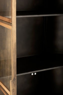 Kast 2 Deuren Metaal/Glas Antiek Goud 184cm