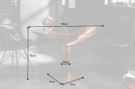 Maritieme tafel OCEAN 105 cm koperen gevlamd glazen tafel met propeller