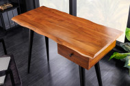 Massief bureau WILD 110 cm acaciahouten boomrand met metalen ladepoten
