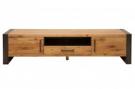 Massief tv-bord BIG 200 cm wild eiken geolied lowboard in industrieel design