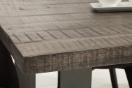 Massieve eettafel 160cm mangohout grijs ijzer industrieel design