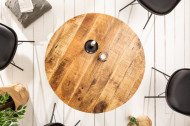 Massieve eettafel IRON CRAFT 80 cm rond natuurlijk mangohout