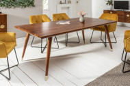 Massieve eettafel MYSTIC LIVING 160cm bruin goud acaciahout in retro design