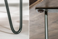 Massieve salontafel SCORPION 100 cm grijze mangohouten haarspeldpoten