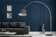 Moderne booglamp Black Bird 230 cm zwart met marmeren voet