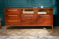 moderne dressoir acaciahout 165 cm bruin goud