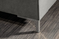 Moderne hoekbank LOFT 220cm zilvergrijs fluweel stof incl Hocker en kussens.lounge gedeelte aan beide zijden op te monteren.