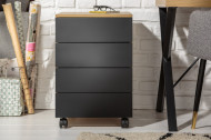 Moderne ladenkast STUDIO 40 cm eiken look zwart 3 lades