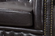 Nobele Chesterfield 3-zits bank coffee bruine knoop stiksels 210cm