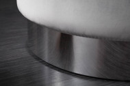 Poef fluweel grijs zilver 55 cm te gebruiken als salontafel en bijzettafel