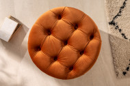 Poef met opbergruimte oranje-brons fluwelen 50 cm