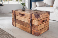 Salontafel Box massief mango hout met opbergruimte 82 cm