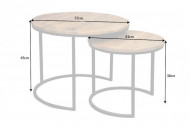 Set van 2 industriële bijzettafels ELEMENTS 57 cm massief mangohout
