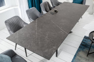 Uitschuifbare eettafel keramiek in grafietlook PHORIA 180-220-260 cm