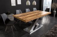 Uitschuifbare eettafel MONTREAL 180-230-280cm plank eiken met X-frame