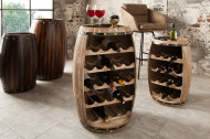Authentiek wijnrek BODEGA 80cm naturel grenen wijnvat shabby chic voor 23 flessen