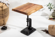 Authentieke bijzettafel FACTORY 43 cm acacia massief hout industrieel design