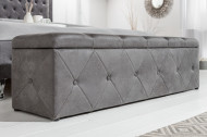 Bank met opbergruimte Chesterfield Design EXTRAVAGANCIA 140 cm antiek grijs