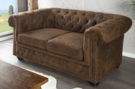 Bank Model: Chesterfield - 2 zits Antiekstof bruin