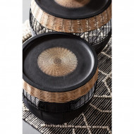 Bijzettafel African Drums (2 / Set) Zwart
