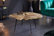 Decoratieve salontafel GINKGO 95cm goud zwart handgemaakt metaal