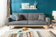 Design 3-zits slaapbank SKAGEN antraciet 215 cm Scandinavisch design bedfunctie
