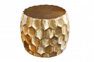 Design bijzettafel ORGANIC ORIENT 55cm goud metaal gehamerd nachtkastje handgemaakt