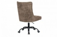 Design bureaustoel Chesterfield-ontwerp VICTOR lichtbruin met armleuning