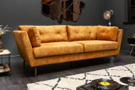 Elegante 3-zits bank MARVELOUS 220 cm antiek roestbruin fluweel 3-zits bank inclusief kussens