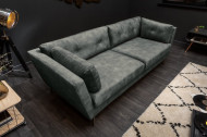 Elegante 3-zits bank MARVELOUS 220 cm donkergroen fluweel 3-zits bank inclusief kussens