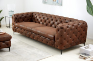 Elegante Chesterfield 3-zits bank MODERN BAROK 235 cm antiek bruin