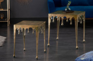 Extravagante salontafel LQUID LINE L 46 cm goud druppelvormig design