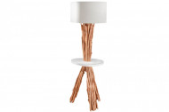 Functionele vloerlamp SERVANT 153 cm longan massief hout met tafel en parasol