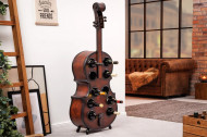 Gitaar wijnrek CELLO 133cm bruin grenenhout voor 10 flessen