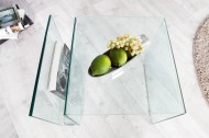 Glazen Bijzettafel transparant 50 cm met opbergvak voor tijdschriften