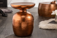 Handgemaakte bijzettafel ORIENT 36 cm koper gehamerd design