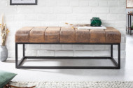 industriële bank antiek bruin 108cm zwart frame