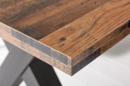 Industriële eettafel 140cm donker eiken look met antraciet zwarte X-poten