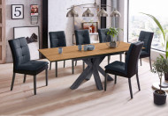 Industriële Uitschuifbaar Design eettafel 160-210cm eiken look