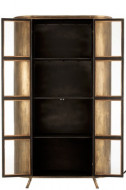 Kast 2 Deuren Metaal/Glas Antiek Goud 184cm