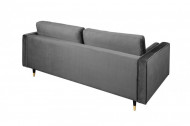 Luxe design 3-zitsbank 225 cm zitcomfort pocketvering fluweel stof grijs