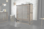 Massief highboard Shiny 100cm mangohout met agaatsteen afwerking