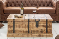 Massief mangohout salontafel met kist BODEGA 100 cm