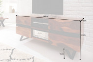 Massief TV lowboard AMAZONAS 160cm bruin sheesham hout met boomrand